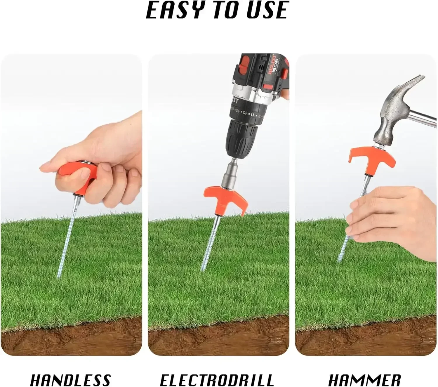 CZHIYAO 4 قطعة خيمة خارجية مسمار 20/25/30 سنتيمتر المسمار مرساة حصص أوتاد مسامير الوتد الأرض المسامير الكربون الصلب سداسية البلاستيك رئيس #5