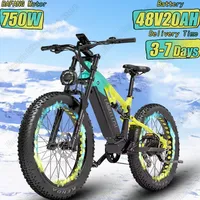 LANKELEISI RV800 Electric Bike 750W Motor 48V20AH Lithium Battery Mountain E Bike 26*4.0-inch Fat Tire Adult Electric Bicycle