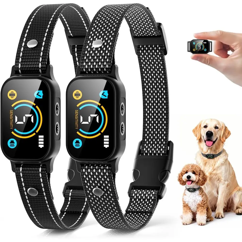 

Rechargeable Bark Control Collar for Dogs - 5-Level Sensitivity, Vibration, Suitable for Large, Medium, Small Dogs, Black