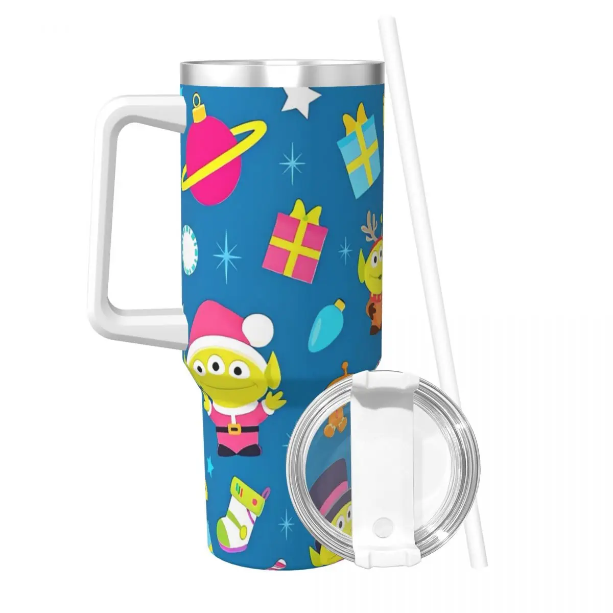 Stainless Steel Tumbler Toy Story Alien Mugs Cup With Straws Beach Cold Drink Water Bottle Insulated Large Capacity Thermal Cups