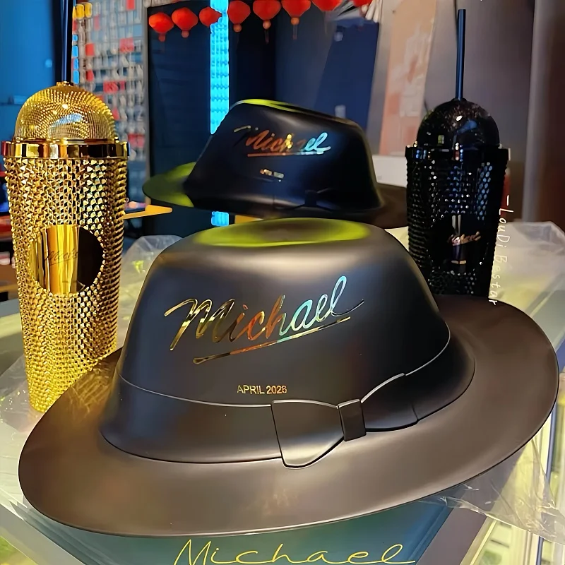 Nuevo y en Oferta, Mercancía de la Película Superstar de Michael Jackson: Micrófono, Taza, Botella de Agua, Gorro, Cubeta para Palomitas con Forma de Sombrero, Regalo de Navidad