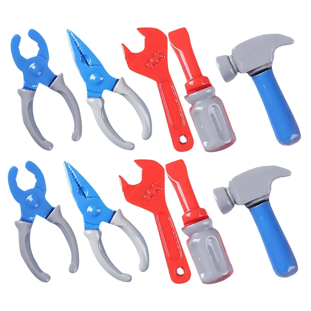 10 stks Simulatie Miniatuur Tool Simulatie Gereedschap Set Voor Kinderen Fantasiespel Poppenhuis Reparatieset Decoratieve Accessoires