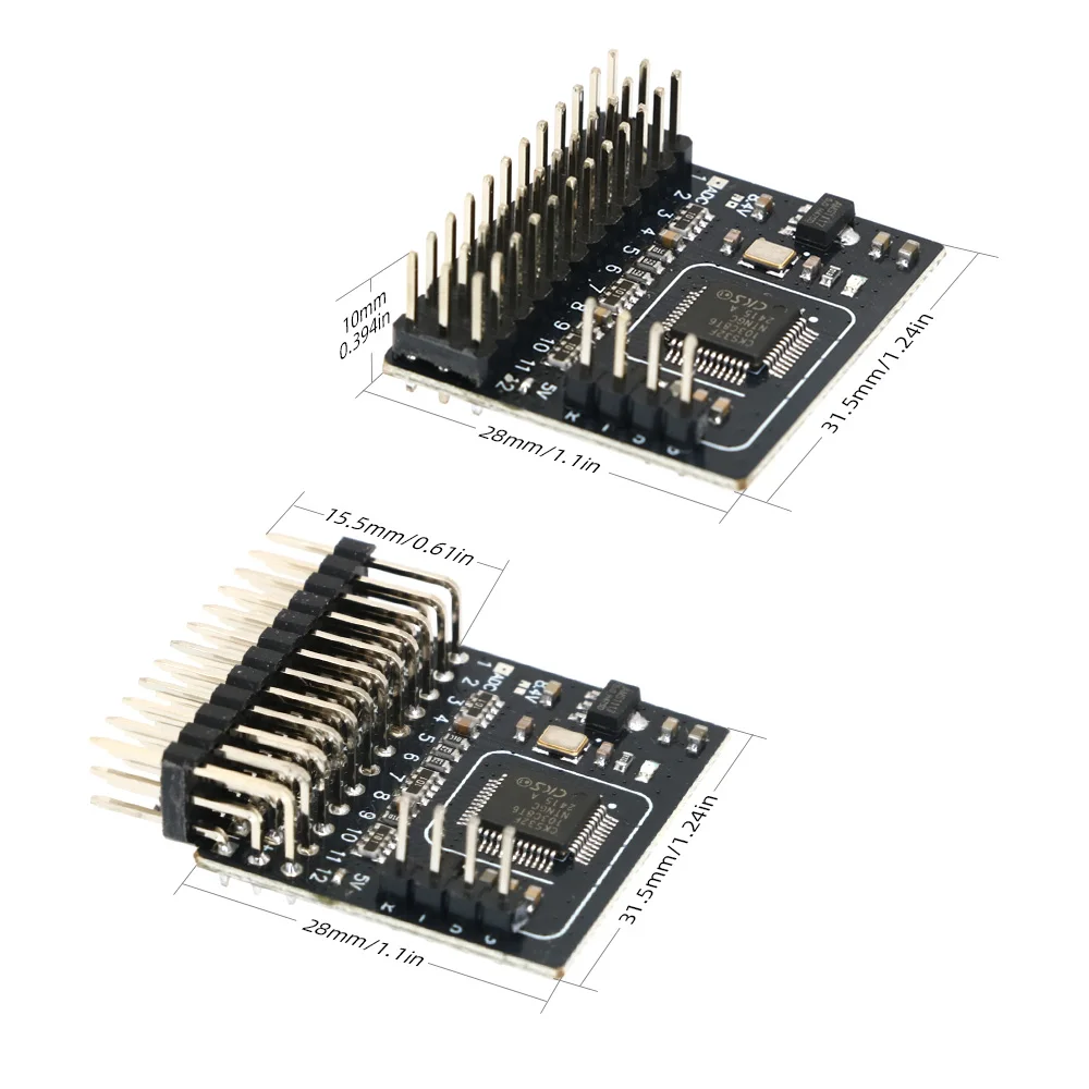 AneegFpv CRSF ELRS 2.4G 12CH PWM استقبال ExpressLRS RX 2400RX PWM/CRSF ل RC طائرة بدون طيار FPV الثابتة الجناح سيارة قارب كوادكوبتر