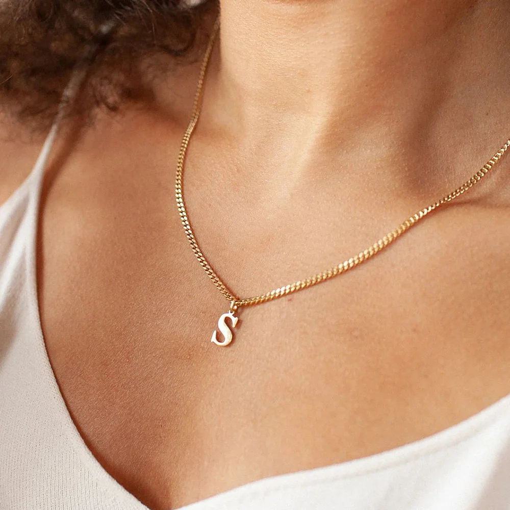 Chihang Jewelry Cross-border Stainless Steel Letter Pendant Bracelet Necklace Name English Pendant DIY Jewelry Accessories image 3