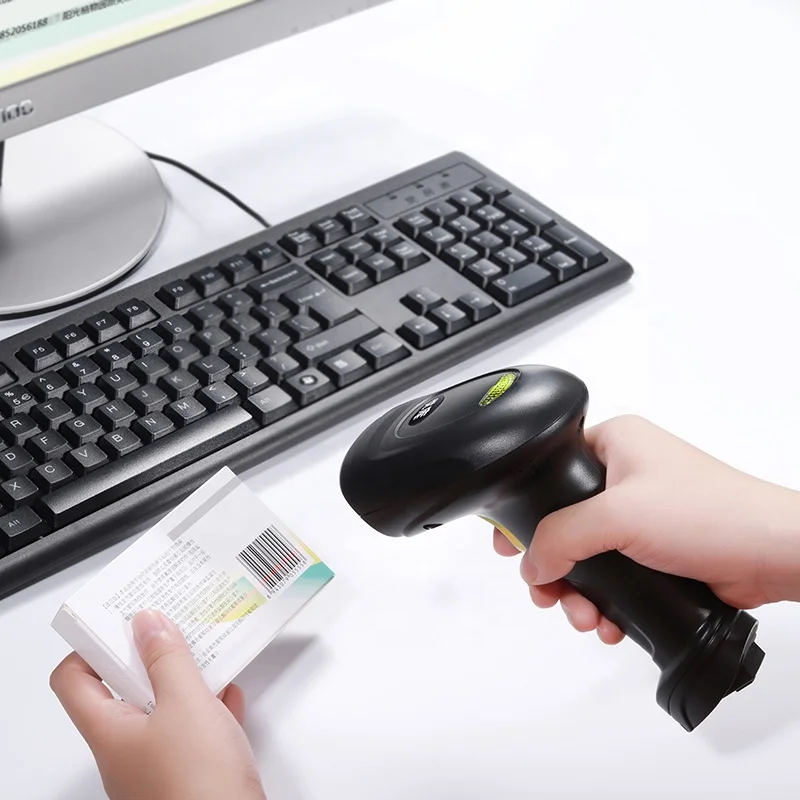 Escáner láser de código de barras 1D portátil YK910 confiable, interfaz COM USB con cable para caja de supermercado, garantía de 1 año, automático/Manual