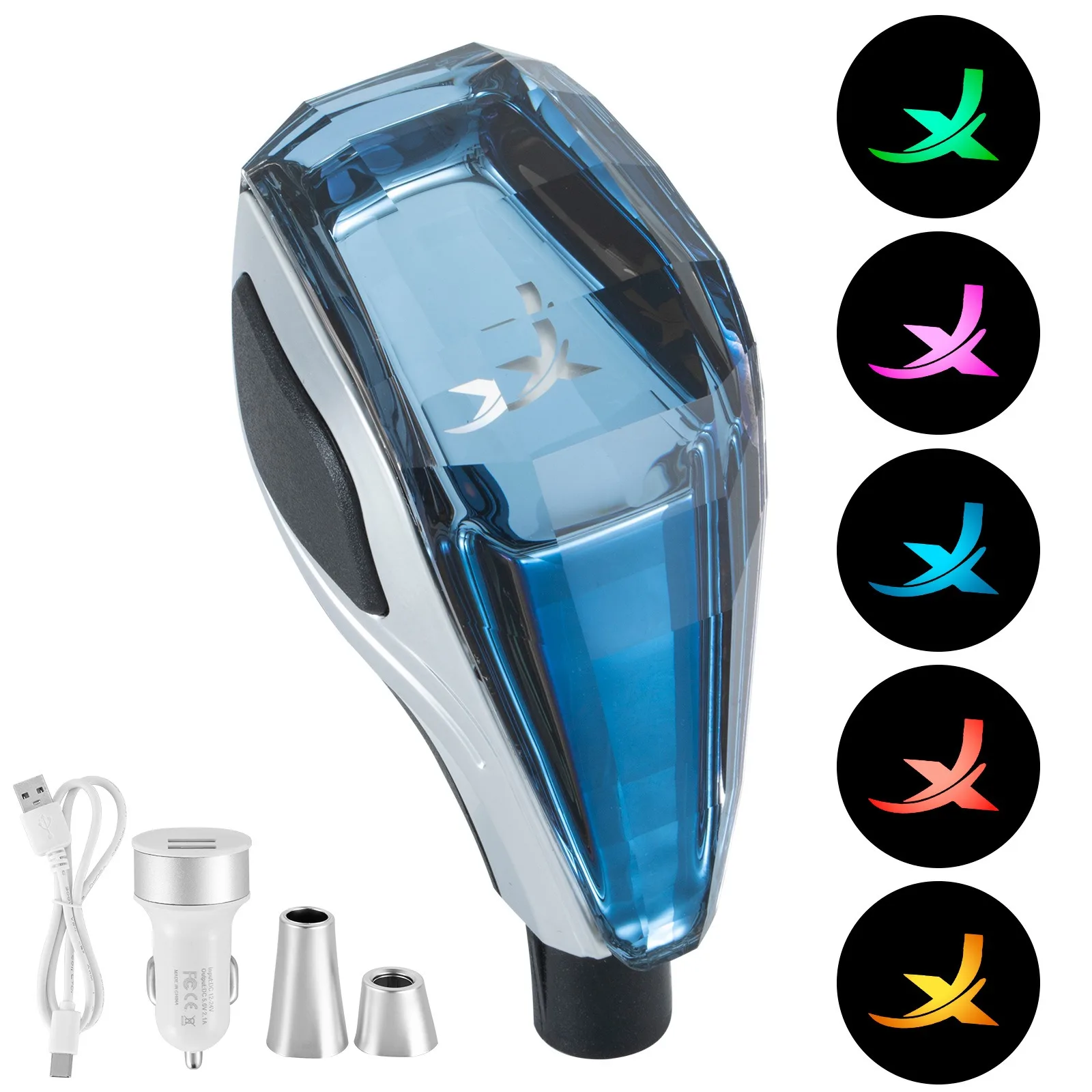 Crystal Shift Knob, Suitable For Toyota/Kia/Mitsubishi/Lexus/Nissan/Volkswagen/Mazda/Ford/Chevrolet/Seven Color Led Gear Head