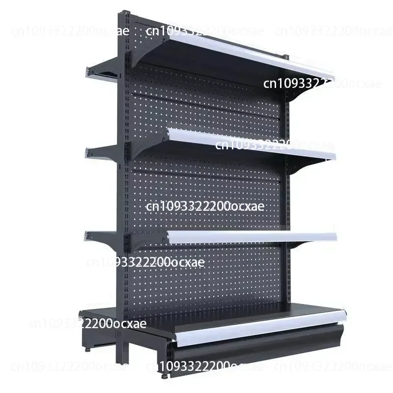 Heavy-duty Supermarket Shelves Can Be Custom-sized Metal Display Racks with Holes in The Back, Wholesale Grocery Store