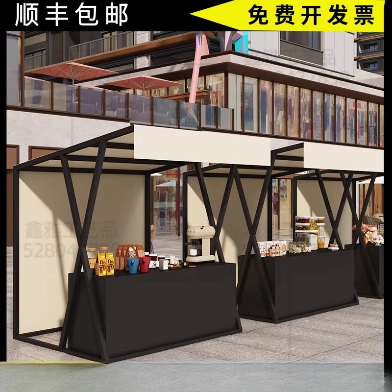 

Modern mobile outdoor wrought iron stall, market stall rack, night market promotion rack, square shopping mall display rack