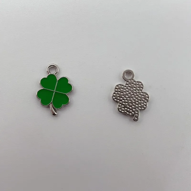 20pcs/lot Mixed Color Enamel Four Leaf Clover Charms Pendant For DIY Earrings Bracelet Jewelry Making Accessories