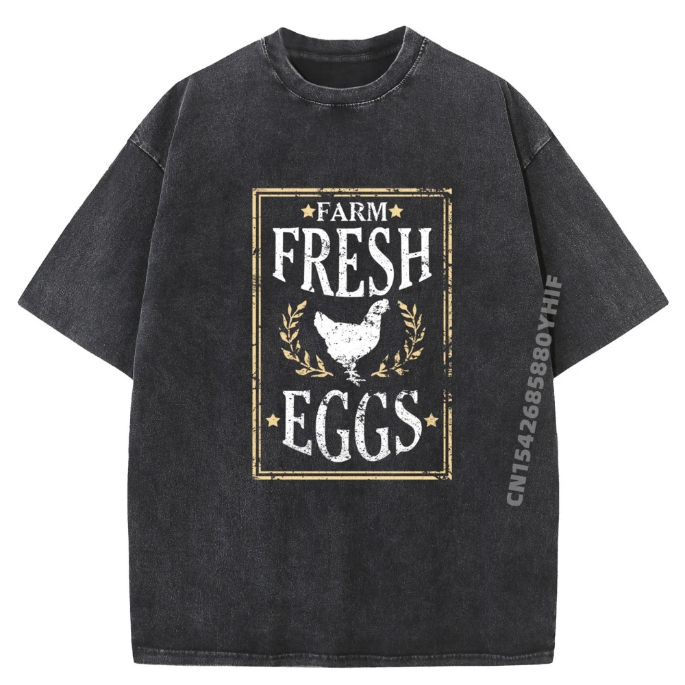 

Плакат с фруктами и яйцами, забавная черная рубашка с курицей, футболки с графическим рисунком, дышащая стираная роскошная одежда, мужская одежда в готическом стиле