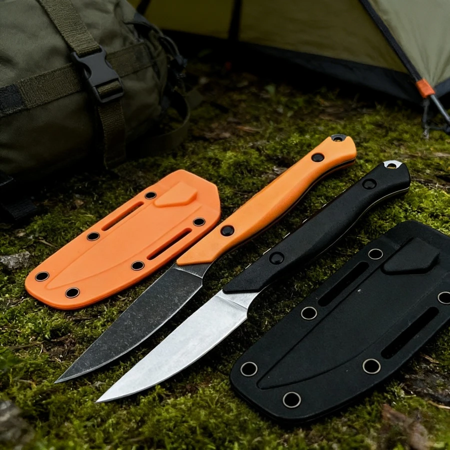 

BM 15700 Sheathed Small Straight Knife Portable EDC Multi-functional Tool with 8Cr13Mov Blade Nylon Fiber Handle Men's Gift