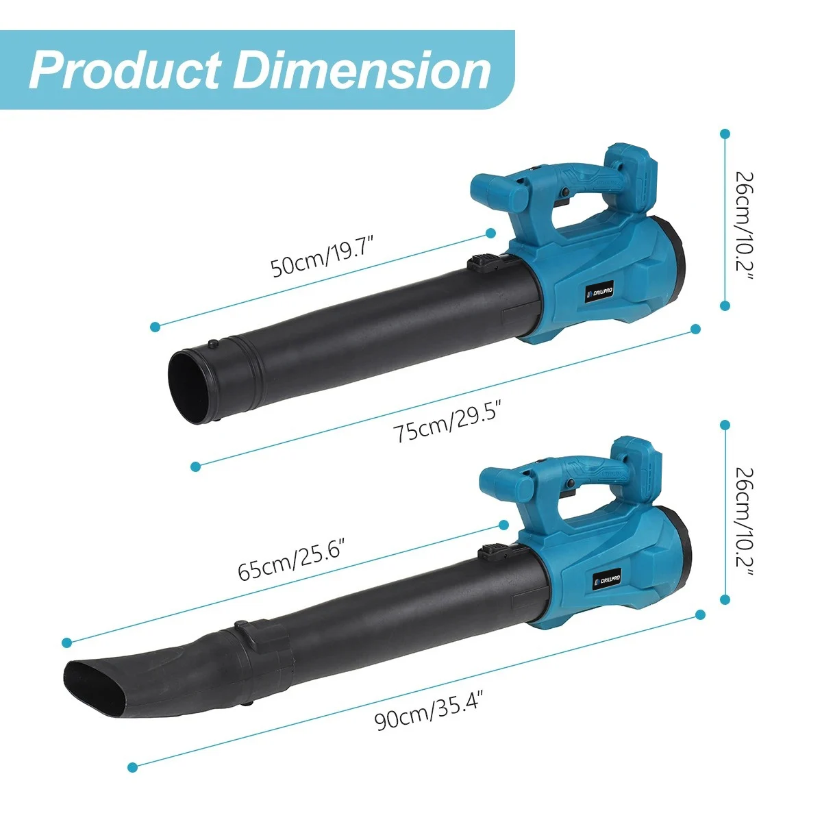 Drillpro 2000W Electric Air Blower Cordless for Makita 18V Battery Leaf Blower Electric Dust Snow Blower Garden Power Tool