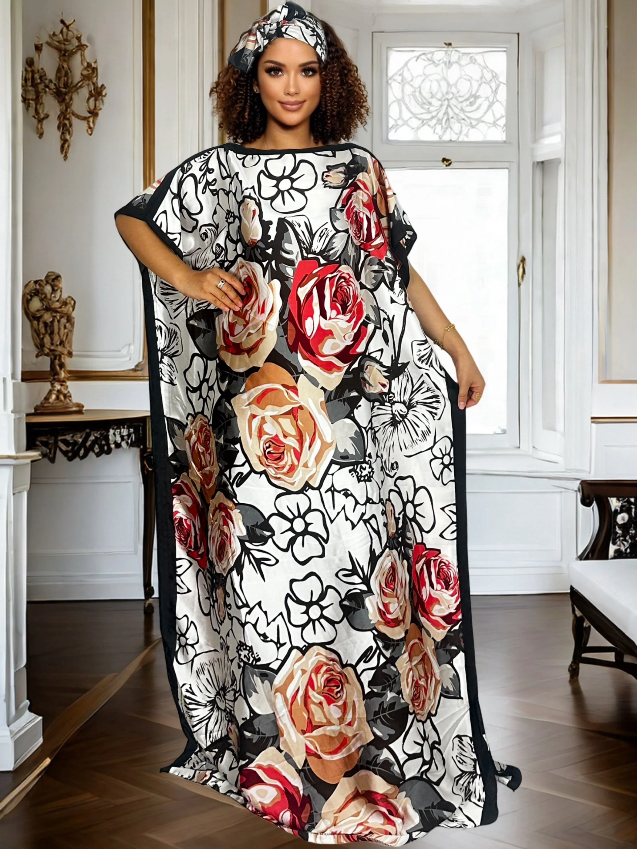

New Plus Size Women's Print Dress Casual Wrap Dress Floral Geometric Print Lightweight Fabric Breathable Dress