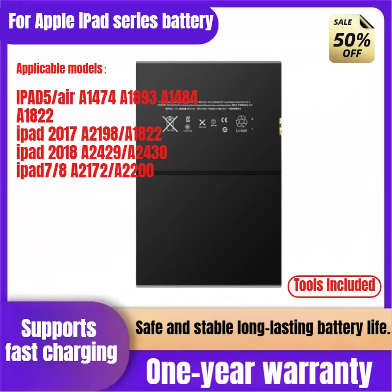 

Applicable Apple iPad 6/5 Tablet Battery Air2 A1566/1567/1547/1484 iPad Pro 12.9 2017/2018 New Battery Delivery Tool