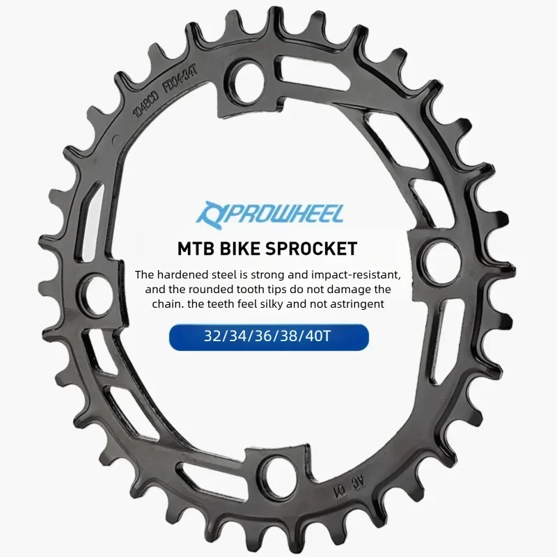 

PROWHEEL 32T 34T 36T 38T 40T звездочка для горного велосипеда 104BCD круглая звездочка из хромомолибденовой стали часть велосипеда