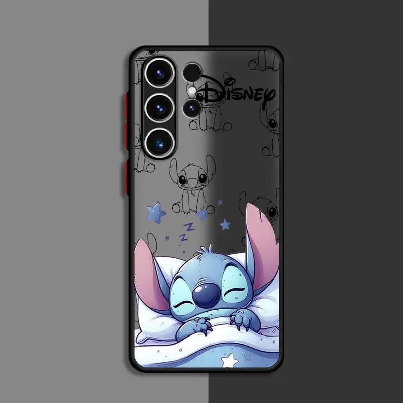 Case For Samsung Galaxy S23 S24 S22 Ultra S20 S21 FE S10 Plus Note 20 10 Lite 9 Matte Shell TPU Phone Cover Disney Stitch Funda