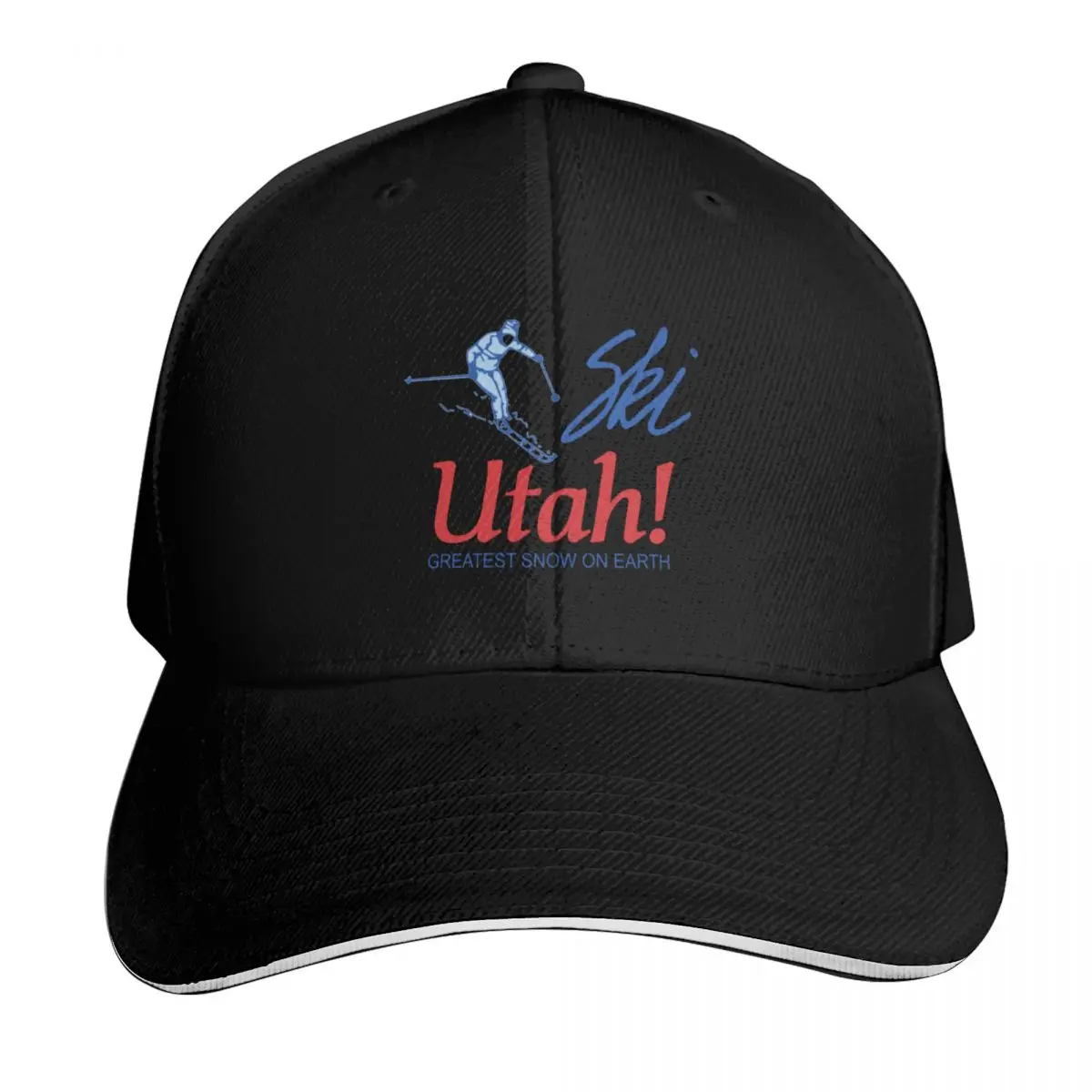 Ski Utah! Greatest Snow on Earth Baseball Cap Moisture Wicking Quick Dry Curved Brim Classic Fit Low Profile Unstructured