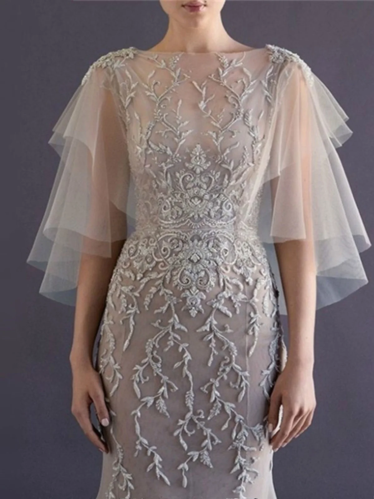 

Faionable ort Lace awl for Women Bright Sequin Embroidered Simple Versatile Wedding Dr Accory Spring Autumn 2023