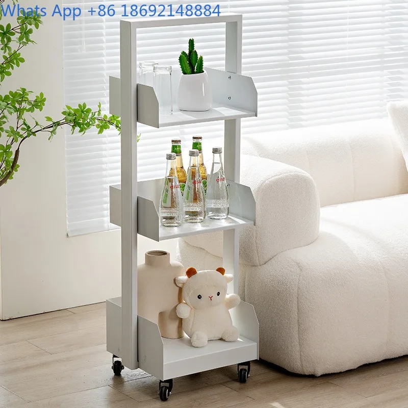 

Nordic Bookshelf Home Display Rack Modern Simple Light Luxury Living Room Entryway Storage Rack Movable Organizer