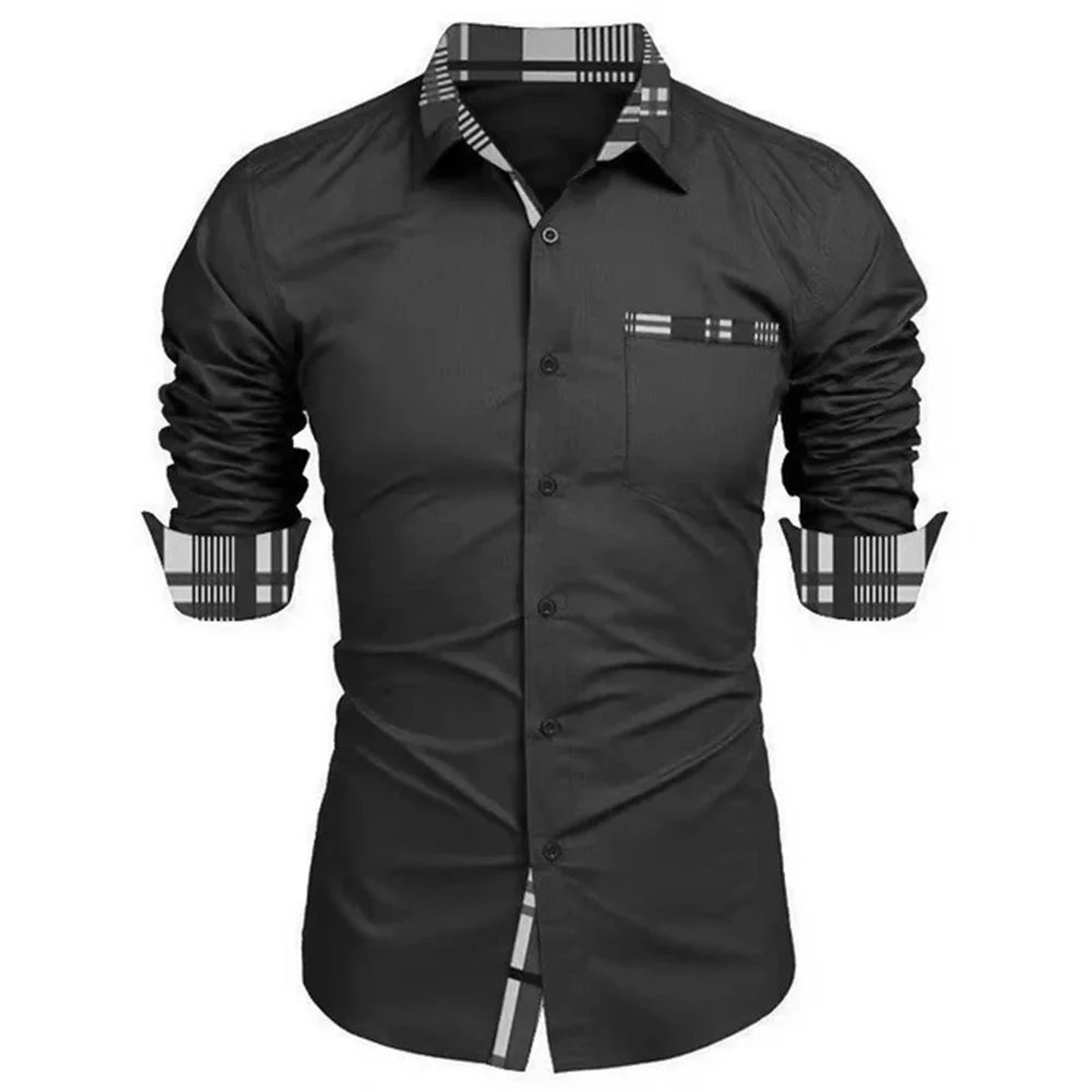 

Men's Dress Shirts High Quality Men's Casual Comfortable Tops Button-Down Shirts Front Pockets 9 Colors Large Sizes XS-6XL