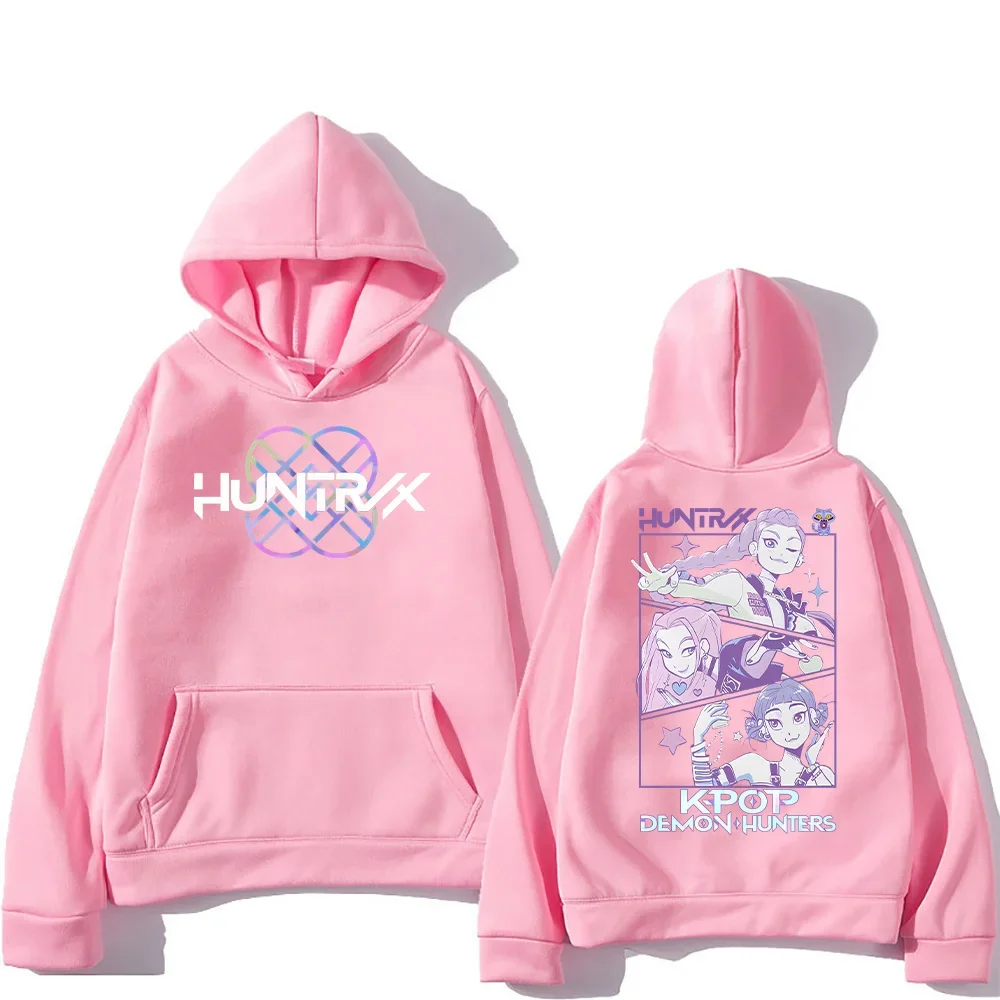 KPop شيطان الصيادين النساء هوديس Merch Kpop الرجال البلوز عارضة أزياء الشارع الشهير الاتجاهات المتضخم أنيمي أعلى