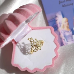 Simple Creative Silver Color Princess Crown Ring Swan Finger Rings for Girl Women Fashion Party Jewelry Birthday Gift for Her