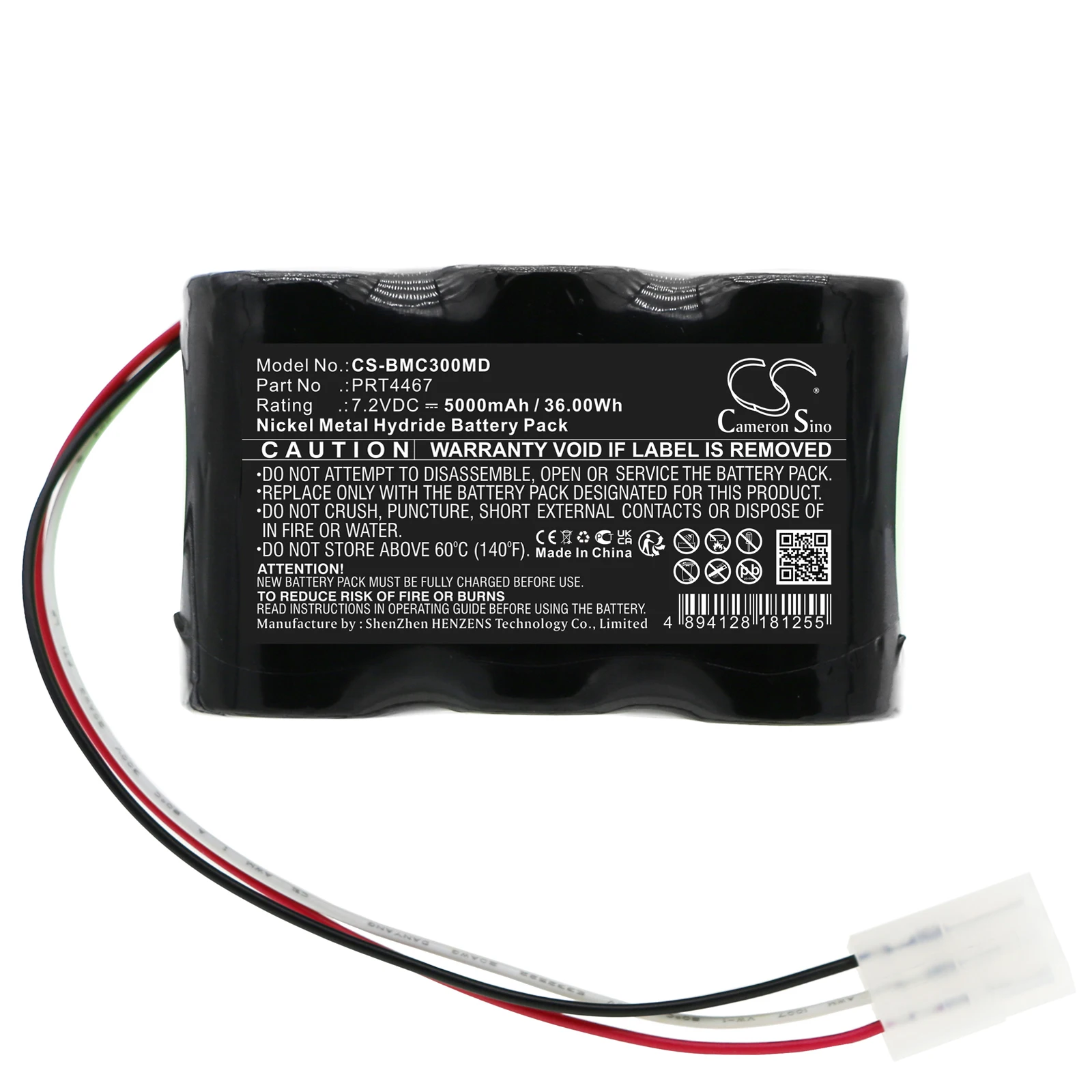 

Medical Battery For BIO-MED PRT4467 Crossvent 3+ Crossvent 4+ Ni-MH 7.20V 5000mAh / 36.00Wh Black 98.50 * 65.50 * 61.50mm