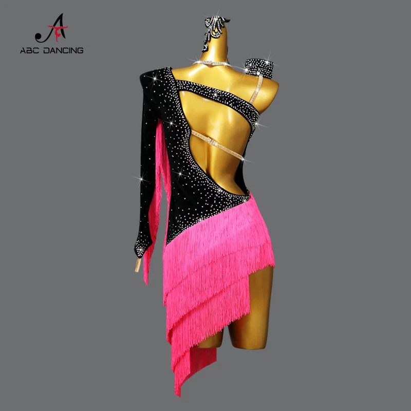 New Latin Dance Competition Dress Women performance Fringe Skirt Girls Cabaret Party Sexy Line Suit Prom Clothes Samba Customize