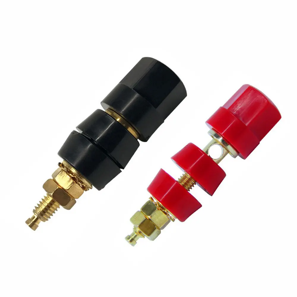 Musical Sound Gold Plated Amplifier Speaker Terminal Binding Post For 4MM Banana Plugs Hifi Audio Speaker Adapter Socket