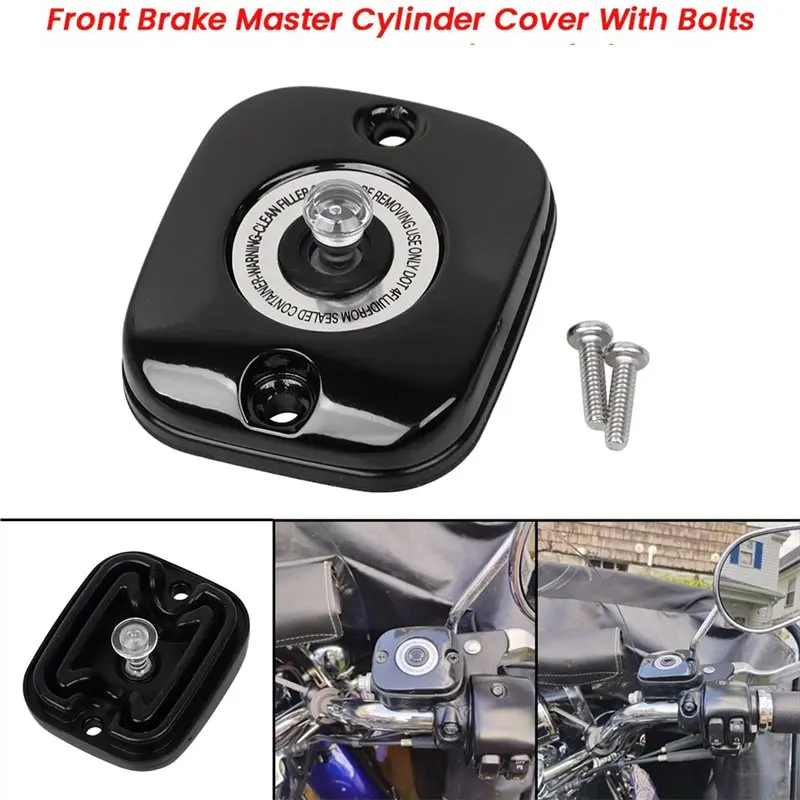Front Brake Clutch Master Cylinder Cover With Bolt Set For Street Electra Glide Softail Dyna Touring Motorcycle - Image 4