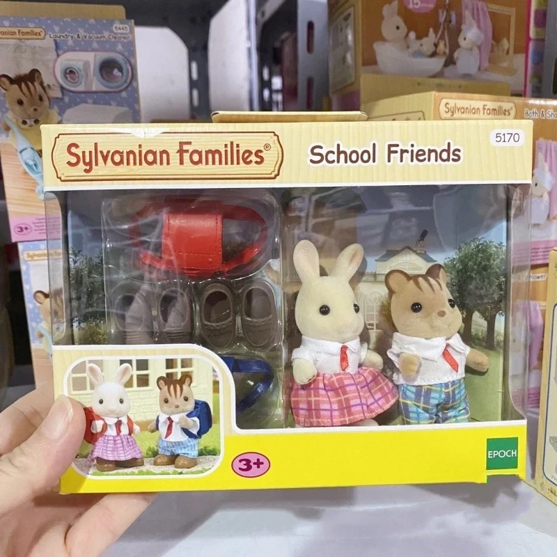 Friends Of The Sylvanian Families Play Girl Scene Toy School Milk Rabbit Squirrel Cover For Birthday Gifts