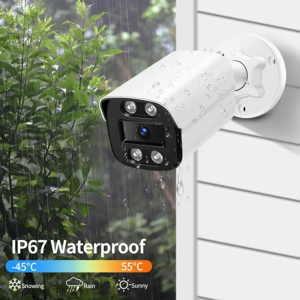 New 4K 8MP IP Camera Outdoor Audio AHD H.265 Onvif Wide Angle 2.8mm AI Humanoid detection Home CCTV Surveillance Camera