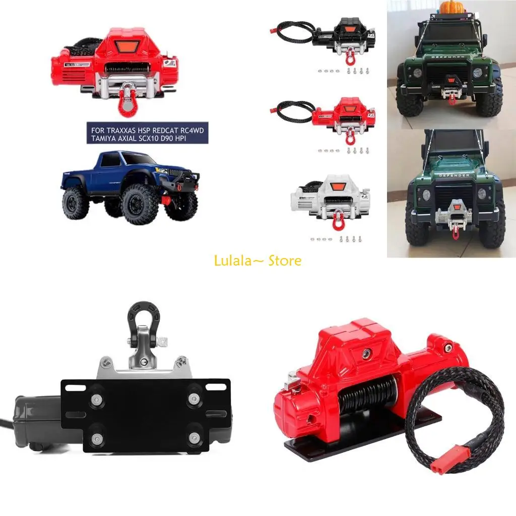 Y4QA RC Car Automatic Simulated Winch for 1/10 RC Crawler Car SCX10 Redcat RC