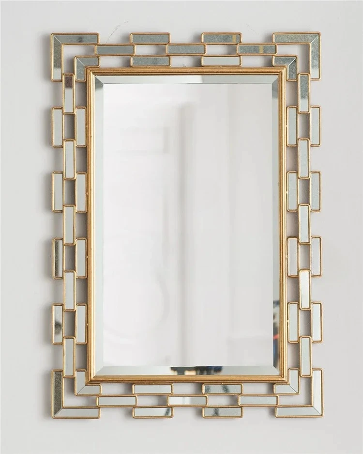 

ltEuropean bathroom bedroom dining room mirror fitting square makeup mirror entrance wall hanging mirror wall decoration