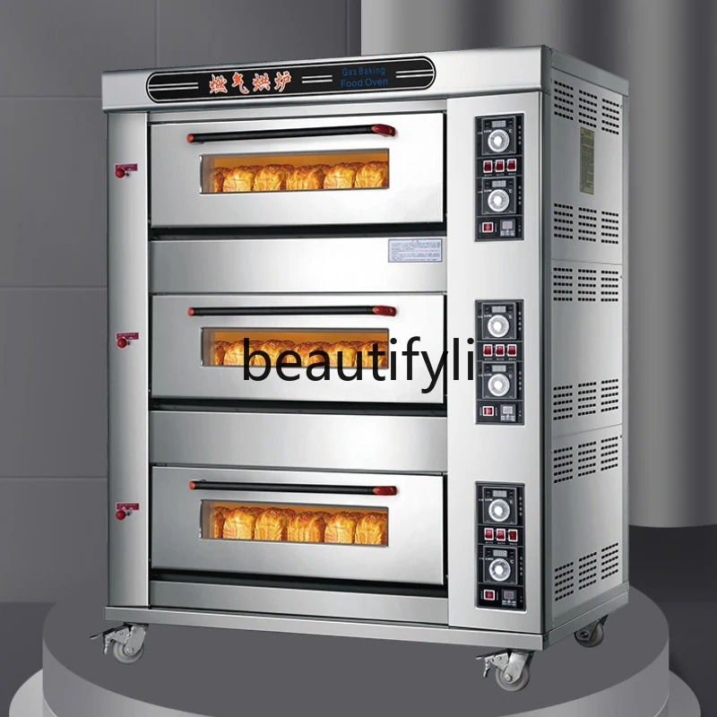 

Large Gas Oven Three-Layer Large Capacity Mooncake Pizza Cake Bakery Commercial Oven
