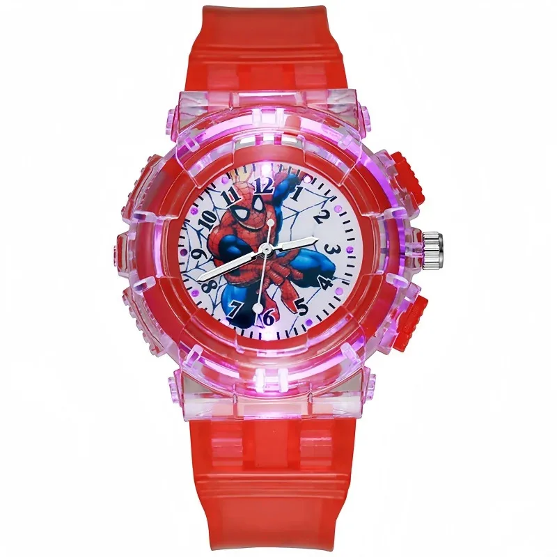 Disney Marvel Children'S Luminescence Watches Spider-Man 3D Pattern Child Wrist Watch Cute Watch Watchband Kids Gift