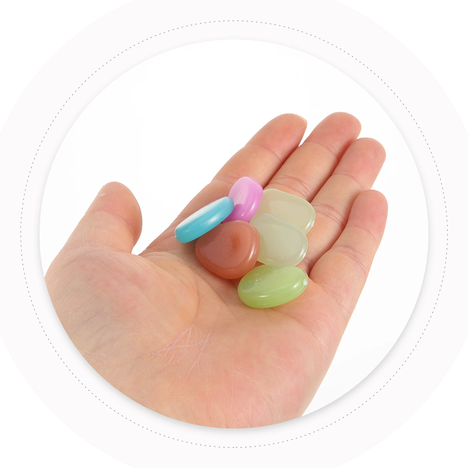 

Glowing Aquarium Pebbles Night Decorative Fish Tank Gravel Smooth Edge Multi Function Garden Decoration Pebbles