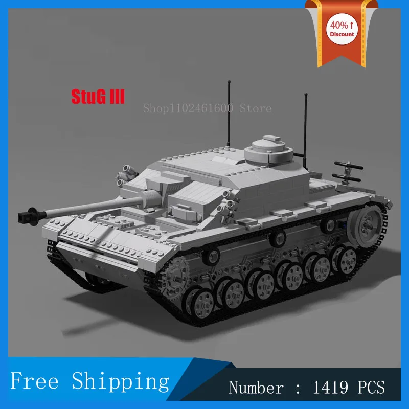 

MOC Military Technology 1/16 Scale Model Building Block WW2 Tank Destroyer Transport Vehicle Boy Collectible Toy Gift