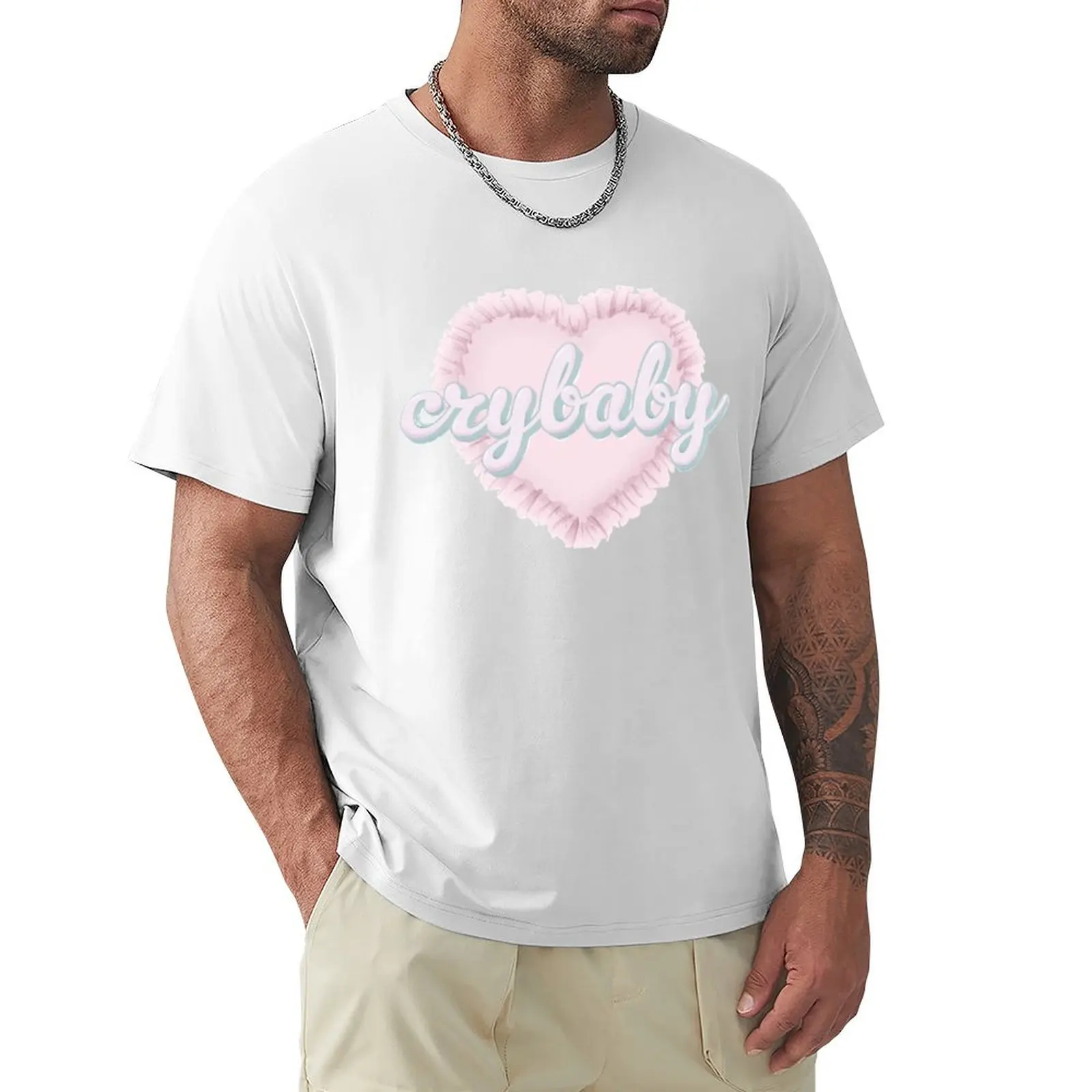 Crybaby pastel ruffle heart T-Shirt quick-drying customs summer tops tops t shirts for men pack