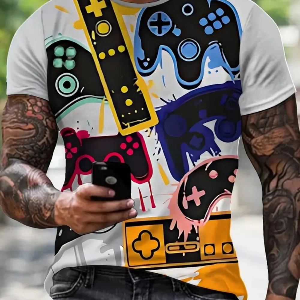 

Summer Men's T Shirt Fashion 3D Print Game Pattern T-Shirts Round Neck T-Shirt Casual Street Short Sleeve Tee Oversized Clothing