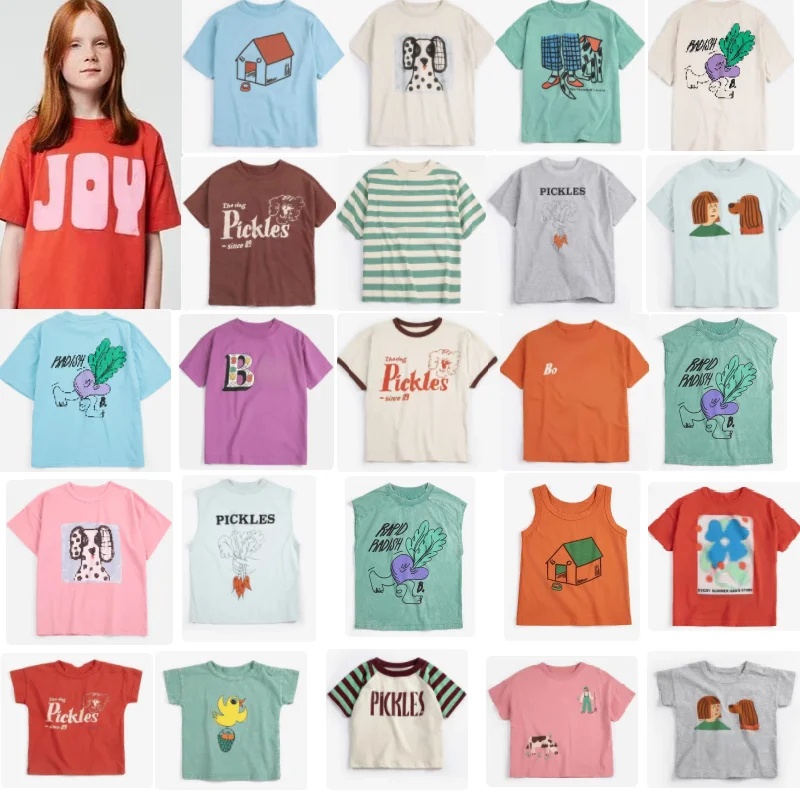 

Kids' T-Shirt 2026 Summer New Arrival White Cartoon Fashion Boys' Short-Sleeve Cotton Printed Girls' T-Shirt Sleeveless Tank Top