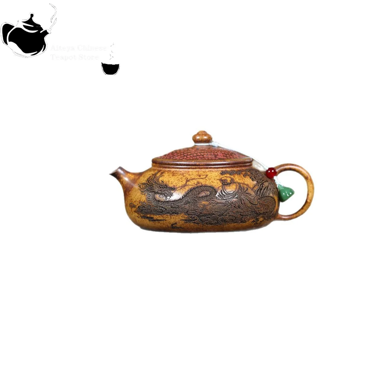 Yixing Purple Clay Pot Raw Mine Keel Gold Sand Arhat Hanjiang Pot Kung Fu Tea Set Chinese Teapot - Image 6