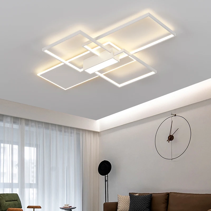 Plafonnier LED suspendu avec télécommande, design moderne, éclairage d'intérieur, luminaire décoratif de plafond, idéal pour un salon ou une chambre à coucher