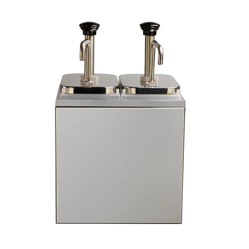 Commercial Stainless Steel Sauce Container Machine 2L Sauce Dispenser Pump Machine Double Head Topping Condiment Dispenser