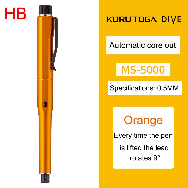 Imagem -02 - Japão Uni Kuru Toga Dive Lápis Mecânico M55000 Automático Núcleo Chumbo Auto-giratório 0.5 mm Desenho Avançado Art Papelaria Novo