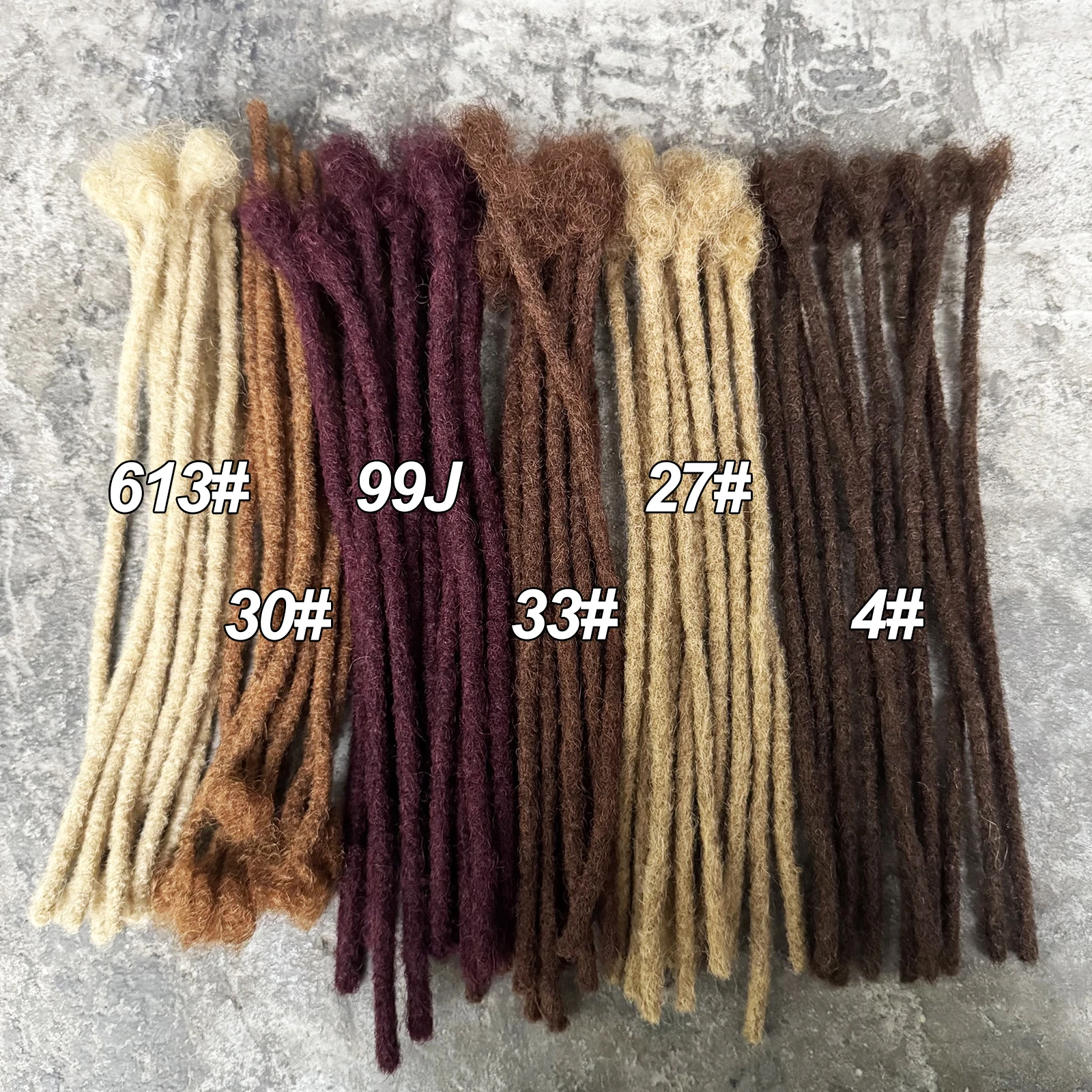Dreadlock Extensions Human Hair 10inch 0.6cm Width 100% Full Handmade Colored Regular Locs Extension for Women/Men Can Be Dyed