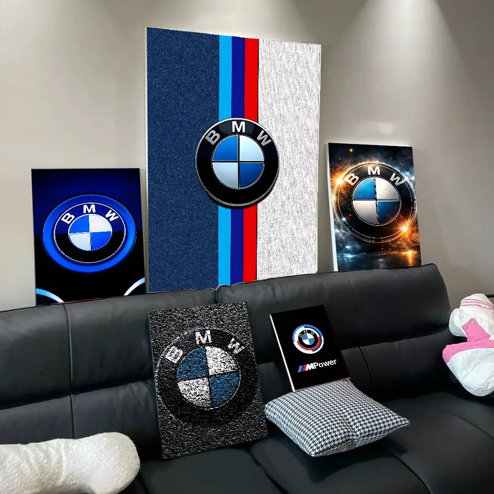 B-BMWs logo Movie Sticky Posters Retro Kraft Paper Sticker DIY Room Bar Cafe Aesthetic Art Wall Painting