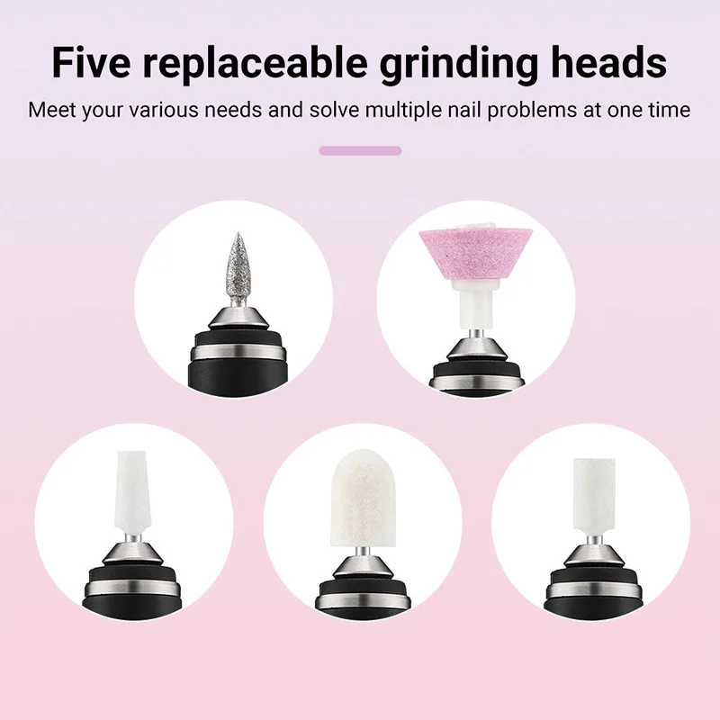 Electric Professional Nail Drill Set Rechargeable Portable Scrub Machine Nail Sharpening Home Professional Salon Nail Art