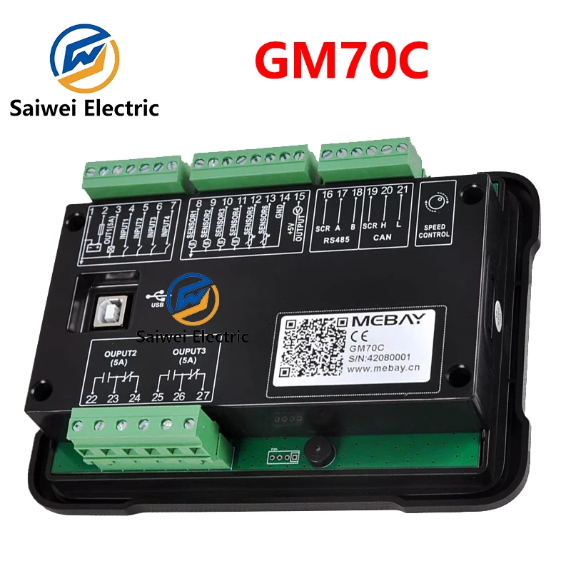 Mebay GM70C Diesel Engine Control Box Digital Meter Multi Function Monitor With CAN Port J1939 Protocol Generator Part