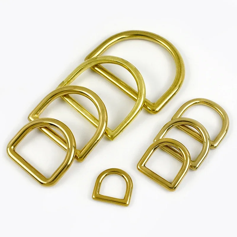 2/5/10Pcs Meetee 13-45mm Brass D Ring Buckle Adjust Belt Buckles Handbag Strap Connector Hook Rings Leather Craft Accessories